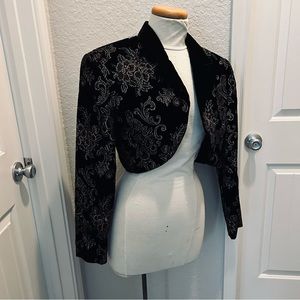 Scott McClintock‎ vintage velvet embossed bolero Jacket